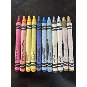Vintage Crayola Crayon Lot Binney & Smith Retired Dandelion Copper Silver Gold
